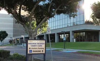 The Los Angeles County Registrar-Recorder building in Norwalk where deeds are recorded