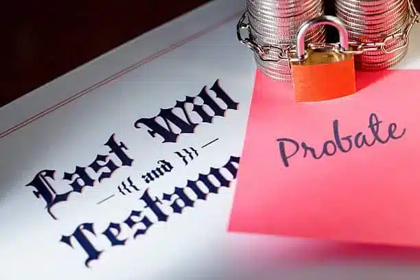Last Will and Testament document with Probate note showing TruPoint Legal California probate petition