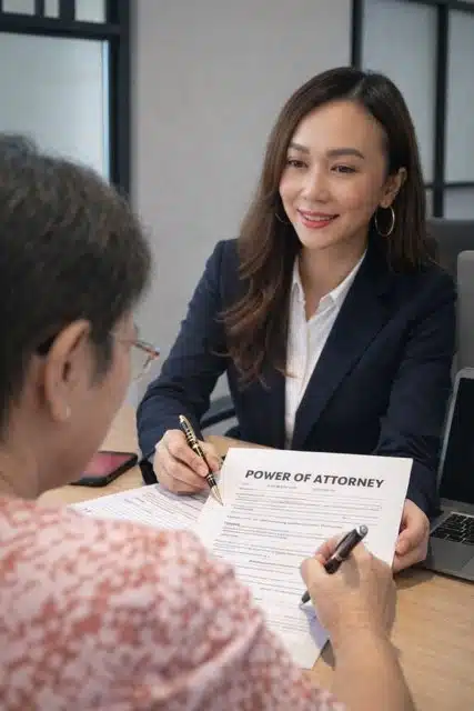 Quinnie Do, Registered Legal Document Assistant, reviewing a power of attorney